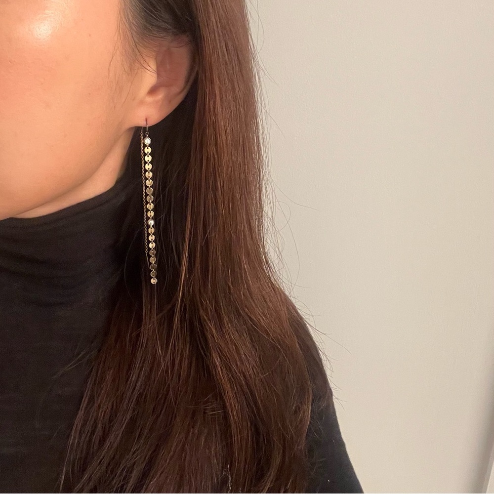 18K Gold Threader Drop Earrings